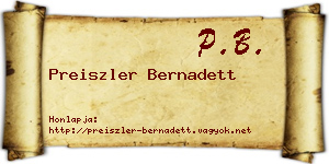 Preiszler Bernadett névjegykártya
